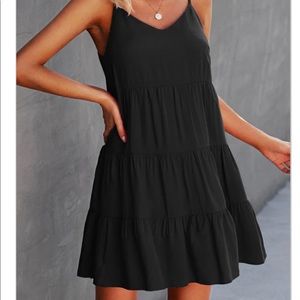 Solid Color Ruffle
Hem Mini Dress